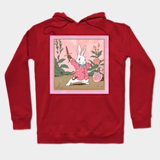 Rabbit Girl Warrior Playing Fencing in Vintage Combat Sports Kendo Samurai Hoodie